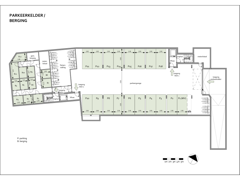 Berging en parking appartementen Pelt Lepelaar