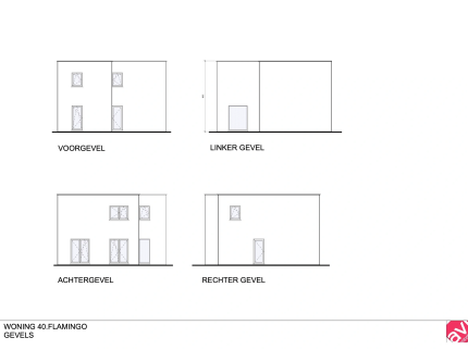 Gevelplan, moderne woning, open bebouwing