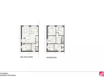 Grondplan, moderne halfopen bebouwing