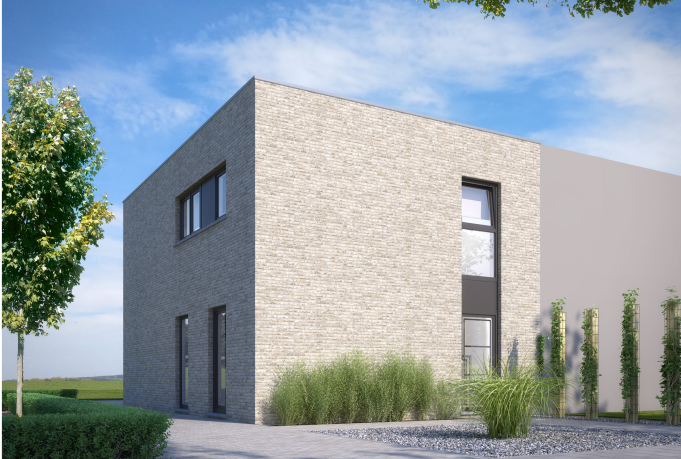 Nieuwbouwwoning, halfopen moderne bebouwing houthalen