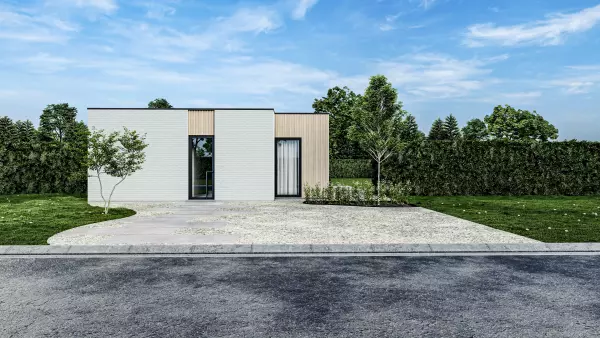 STAM-woning AVL Woningbouw Populier Blanco met houtafwerking